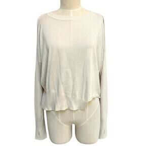 Planet BY Lauren G Sweater Asymmetrical Crop Oversize Peru Modal Pima One Size